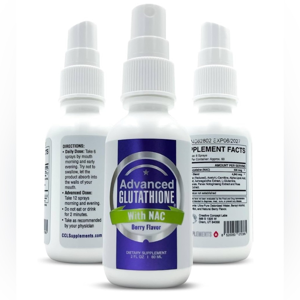 CCL Advanced Glutathione Supplement Spray & NAC Supplement (040)